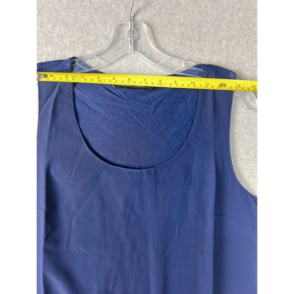 Colleen Lopez Blouse Womens Medium Blue Sleeveless Tank Top Layering Piece - Picture 4 of 12